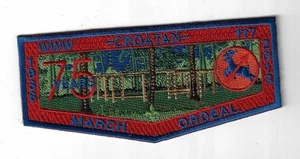 Croatan Lodge 117 1938-2013 March Ordeal 75 Yrs. Flap BLU Bdr - Picture 1 of 1