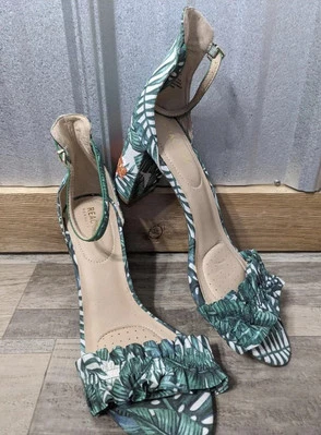 Kenneth Cole Reaction Talla 10 Hoja de Palma Cuña Alpargata Zapatos Tacón Sandalias Foto 1 de 4