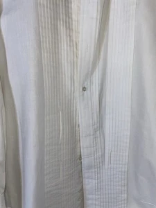 ADOLFO Camicia elegante uomo alta manica lunga con bottoni taglia XL 36, bianco crema - Foto 1 di 5