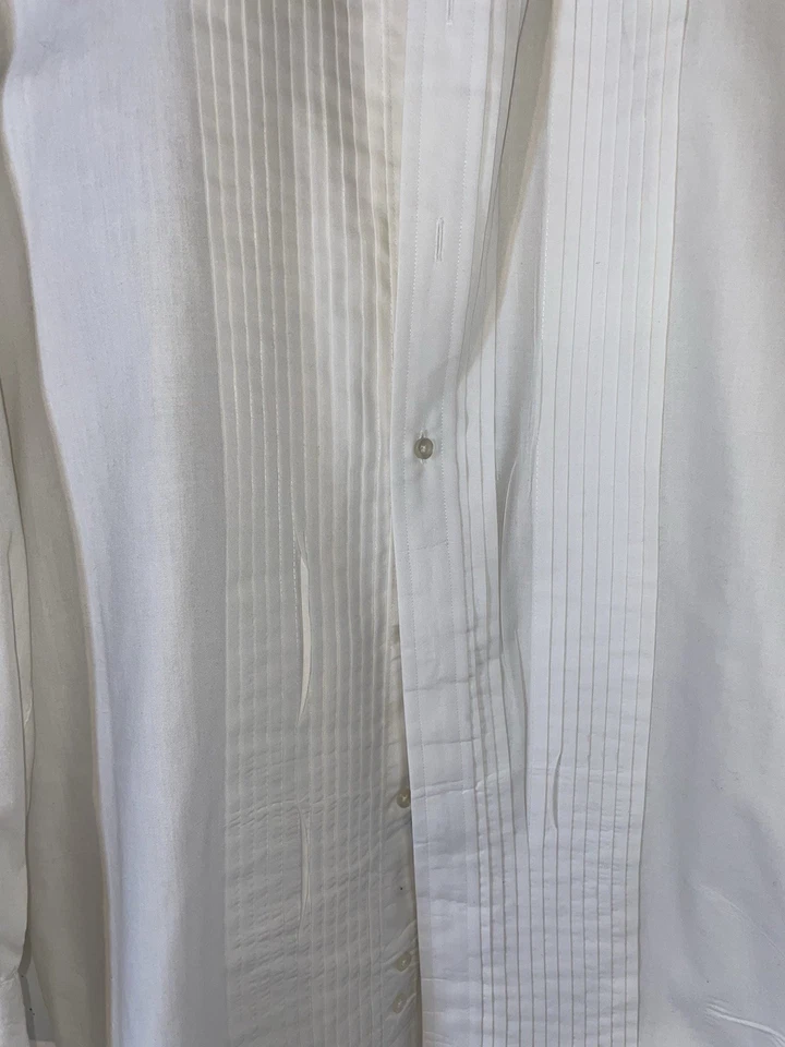 Camisa de Vestir ADOLFO Hombre Alto Manga Larga Con Botones Talla XL 36, Blanco Cremoso Foto 1 de 4
