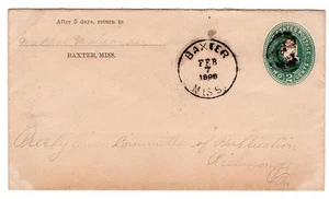 Baxter MS Jasper County (1894-1917) auf ganz nach Richmond VA 1898 - Bild 1 von 2