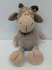 Nici Goat Plush Gustav Sheep Brown Tan Fluffy Stuffed Animal Doll Germany 20" - Imagen 1 de 11