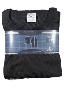 Essential Loungewear Herren 2-teiliges Nachtwäsche Set 3XL schwarz grau Pyjama kariert - Bild 1 von 13