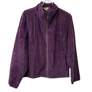 Woolrich Womens Size XL Petite Wineberry Purple Wide Corduroy Full Zip Jacket - Picture 1 of 4