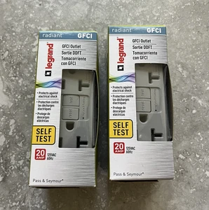 Legrand Radiant 20A Self Test GFCI Receptacles Outlet Safelock 2 Pack NEW - Picture 1 of 16