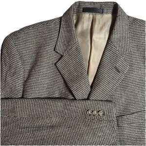 Maxwell 100% Seide Anzug Jacke Sport Mantel Gr. 44R schwarz braun Hahnentritt - Bild 1 von 16