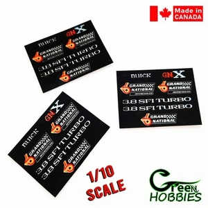 RC 1/10 Buick Grand National GNX Emblem Sticker Kit Set Scale Body Shell Drift - Picture 1 of 6