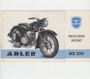 Adler MB200 (MB 200) ca 1955 Prospekt / Brochure deutsch / german Original - Picture 1 of 5