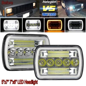 7x6" Chrome LED Headlight Hi/Lo DRL Turn Signal For Jeep Wrangler YJ 1987-1995 - Picture 1 of 12