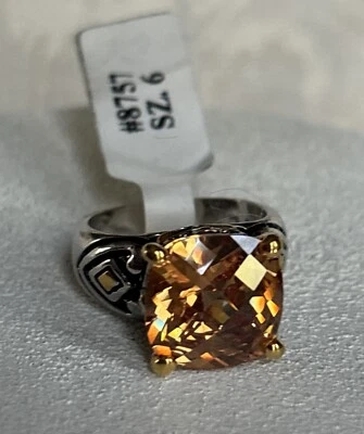 Anillo Park Lane Topacio Dorado Firma Dorado Tono Plata Talla 6 Precioso Difícil de Encontrar Foto 1 de 4