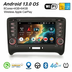 4GB+64GB Android 14 Autoradio Navi Für Audi TT MK2 GPS DSP CarPlay Wifi USB DAB+ - Bild 1 von 24