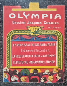 OLYMPIA - Rare carton Prospectus à système (tirette) ca 1911 MUSIC-HALL Théâtre - Bild 1 von 3