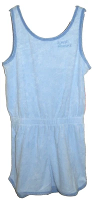 New Girls Medium 7-8 Blue Sleep Romper Wonder Nation Pajamas Terry Cloth - Изображение 1 из 2