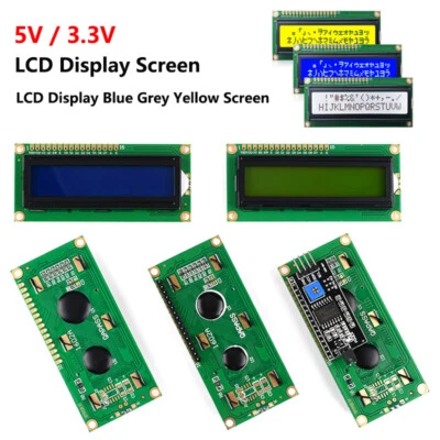 5V/3.3V LCD Display Module Blue Grey Yellow Screen 1602 I2C Header IIC Adapter - Bild 1 von 4