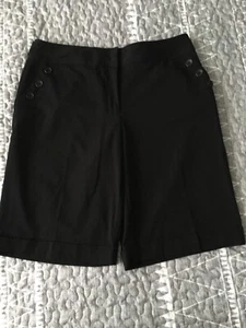 Apt.9 Women’s 10 Stretch Ava Bermuda Chino Shorts Black - Picture 1 of 9
