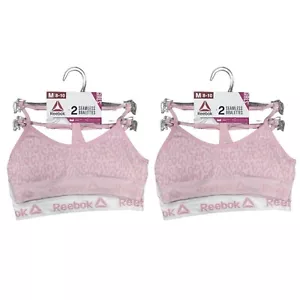 2 Packs Reebok Girls Seamless Bras T-Back Bralettes Girls M (8-10) - 4 Bra Total - Picture 1 of 6