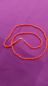 Collana con pallini d'oro 18k, corallo di Sciacca, lunghezza 50 cm, peso 19,50 g - Picture 1 of 1