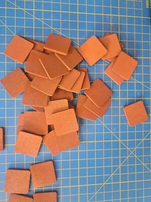 1:24th Scale Dolls House Diorama Paving Kitchen Floor Tiles Terracotta X25 - Image 1 of 4