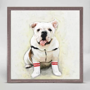 Mini Lona Luther Bulldog Best Friend Arte en Pared Walters 6X6 Marco de Deriva Rústica - Imagen 1 de 3