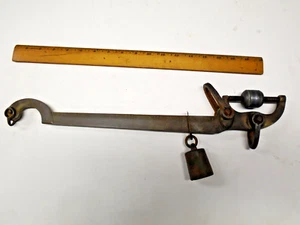 Seltene antike Moore & DeHart Reading PA 40# Waage Messing Unruhstange mit Eisenhaken - Bild 1 von 5