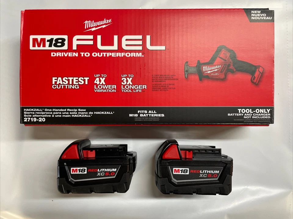 Milwaukee 2719-20 Fuel M18 volt Hackzall Reciprocating Saw w/ 2- Batteries New - Image 1 of 1