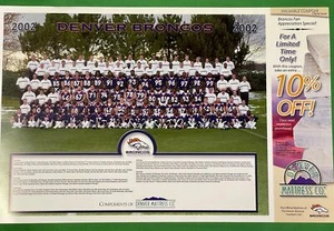 NFL Denver Broncos 12" x 18" 2002 Team Photo - Picture 1 of 3