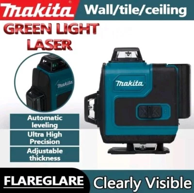 Nivel láser Makita 3d-4d 16 líneas Li 12v Max Cxt Xpt autonivelante 360° 3 planos G Foto 1 de 4