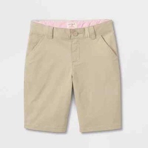 NWT Cat & Jack Girls' School Uniform Chino Shorts Khaki - several sizes - Picture 1 of 3