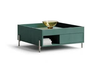 TAVOLINO DA SALOTTO QUADRATO C/CASSETTO ESSENZA LEGNO O LACCATO 25 COLORI 8072 - Foto 1 di 5