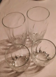 Anchor Hocking Clear Glasses swirl design 2 - 12 Oz Tumblers, 2 - 10 Oz Low Ball - Imagen 1 de 8