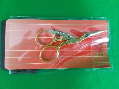 Mundial Scissors Forged Stork Embroidery 3.5" Gold-Plated Lifetime Guarantee - Image 1 of 3