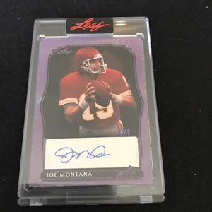 2023 Leaf Art of Sport Joe Montana Purple Spectrum Holofoil Autograph Auto #4/5 - Picture 1 of 2