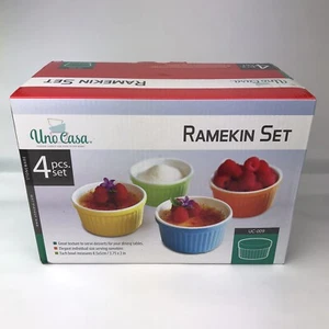 Uno Casa Auflaufförmchen Set 4-teiliges Set Mehrfarbig 5 Oz Schüsseln - Bild 1 von 7
