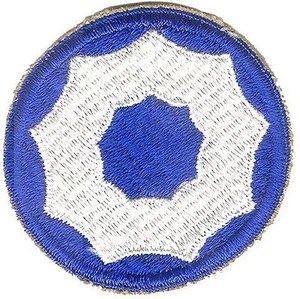 PARCHE UNIDAD DE COMANDO NOVENO SERVICIO EJÉRCITO DE ESTADOS UNIDOS SEGUNDA GUERRA MUNDIAL (ORIGINAL) - Imagen 1 de 1