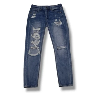 Jeans American Eagle Tomgirl donna 2 invecchiati bottoni strappati mosca - Foto 1 di 10