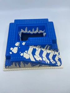 Vintage Lego erhöhte Grundplatte 2552 blau & weiß Schnee Berg Eisschlucht - Bild 1 von 12