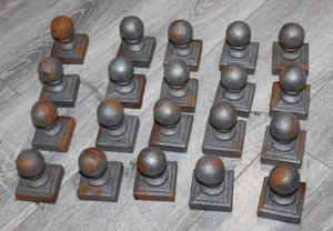 MENGE 20 Gusseisen Kugel Zaun Endstück Quadrat Pfosten Kappen Topper für 1 1/2" Pfosten - Bild 1 von 6