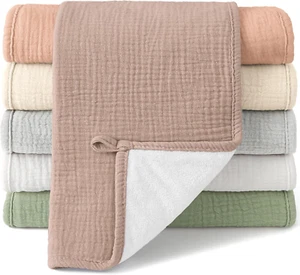 100% Cotton Muslin Burp Cloths Sets 6 Pack 20X10Inch Large Burping Clothes Extra - Picture 1 of 8