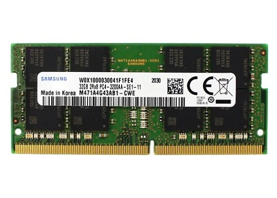 Samsung 1x32GB PC4-25600 DDR4 3200 MHz SODIMM Laptop Memory RAM M471A4G43AB1-CWE - Image 1 of 2