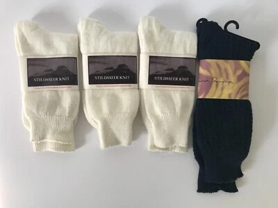 Lote de 4 pares de calcetines vintage para mujer talla 9/11 y 10/13 nuevos con etiquetas Foto 1 de 4
