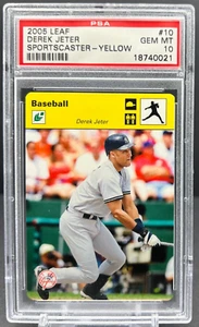 2005 Leaf Derek Jeter 3/15 PSA 10 *Pop 4* Yankees Sportscaster Yellow #10 cc44 - Picture 1 of 3