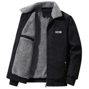 Mens Winter Warm Sherpa Fleece Jacket Windproof Thicken Fleece Lined Jacket Coat - Picture 1 of 17