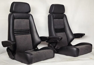 RECARO SPECIALIST S PAAR Armlehne Echtleder Schwarz und Alcantara - Bild 1 von 4