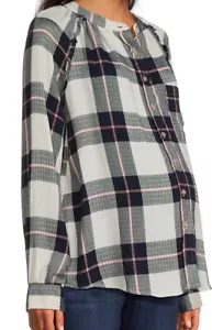 Time and Tru Women's Maternity Button Front Shirt with Long Sleeve Small NWT - Picture 1 of 15