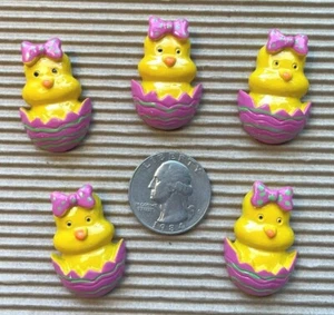 10 x 1.25" for Easter Chicken Flick Duck Egg w/Bow Flatback Embellishment SB586 - Picture 1 of 2