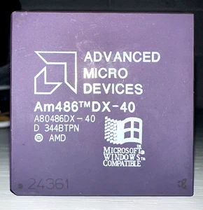 AMD A80486DX4 CPU 80486 PGA168 100MHz 3.3V 32-bit Processor AM486DX-40 - Picture 1 of 3