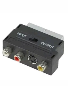 Adattatore SCART maschio audio RCA S-VIDEO Svhs femmina In Out per presa cavo - Foto 1 di 1