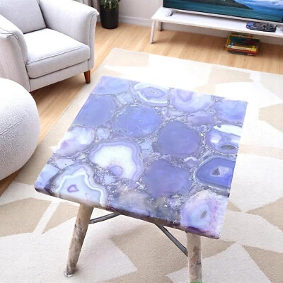 Mesa de centro de piedras de ágata de 15" con muebles curativos de cristal mesa de café dec Foto 1 de 4