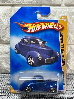 Hot Wheels 2009 New Models '09 25/42 Custom '41 Willys Coupe 025/190 Blue - Image 1 of 4
