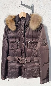 Fame Damen Daunenjacke mit abnehmbarer Kapuze dunkelbraun Gr. L, EU 38 - Bild 1 von 7